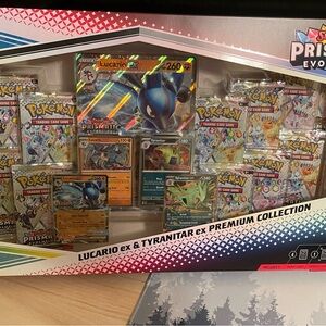 Pokemon Lucario & Tyranitar ex Collection with Blue and Green Accents
